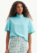 Blusa Manga Curta Gola Alta