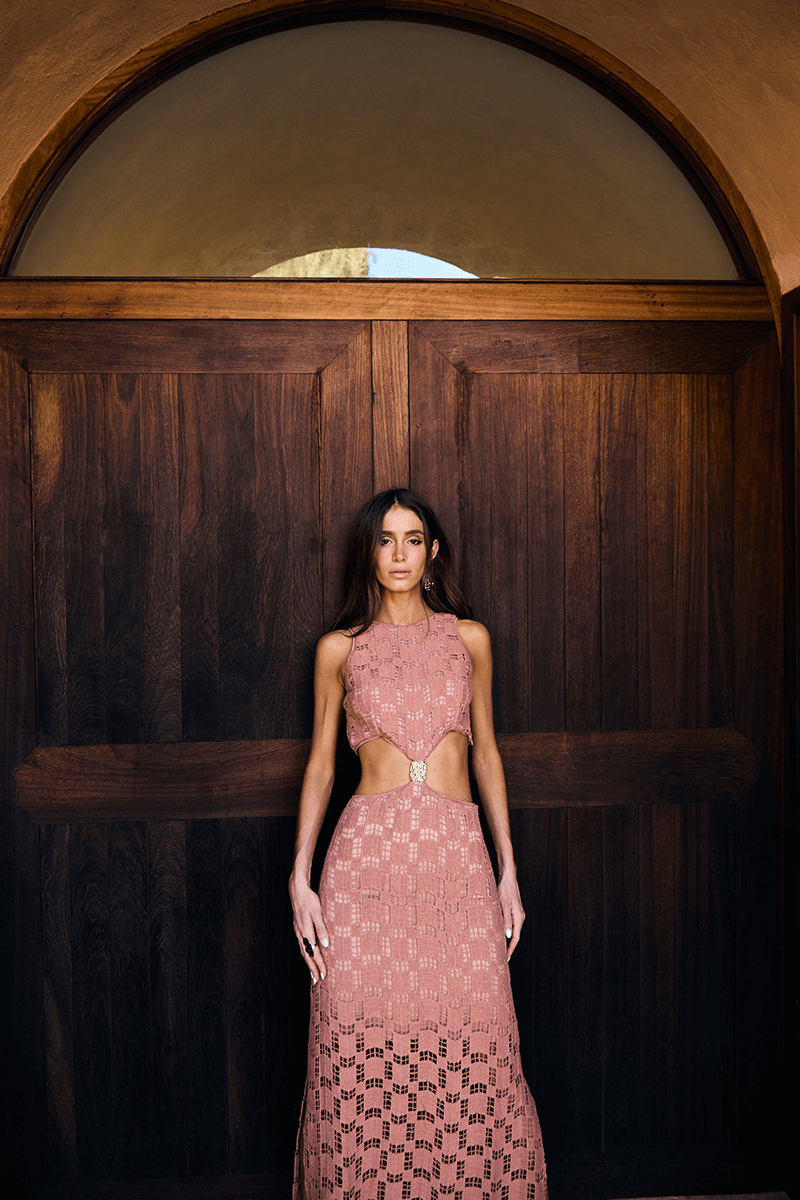 Vestido Skunk Trama Geometrica Exclusivo