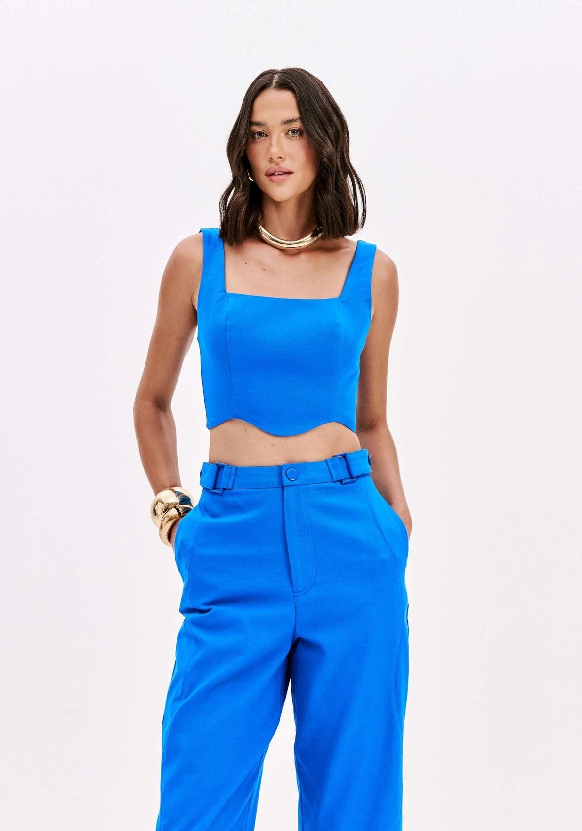 Blusa Cropped Sem Manga