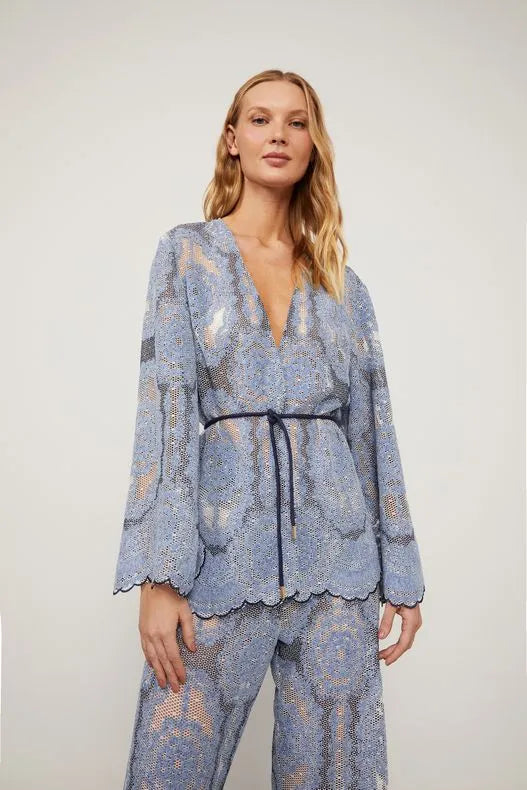 Blusa Animale Kimono Renda