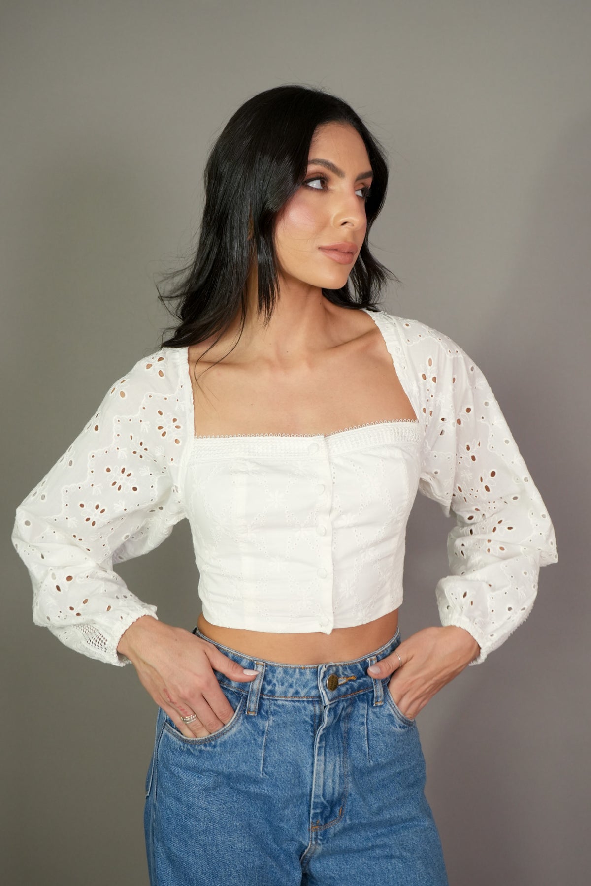 Blusa Skunk Bordada Algodão