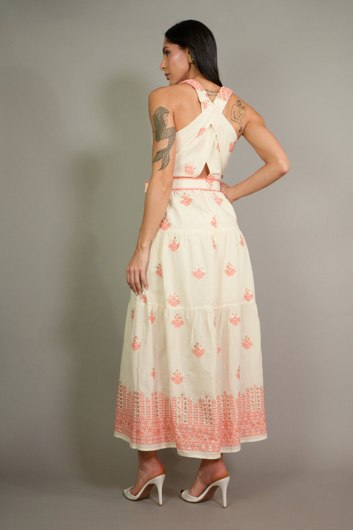 Vestido Skunk Cinto Cotton Bordado