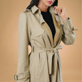 Trench coat em gabardine de algodão